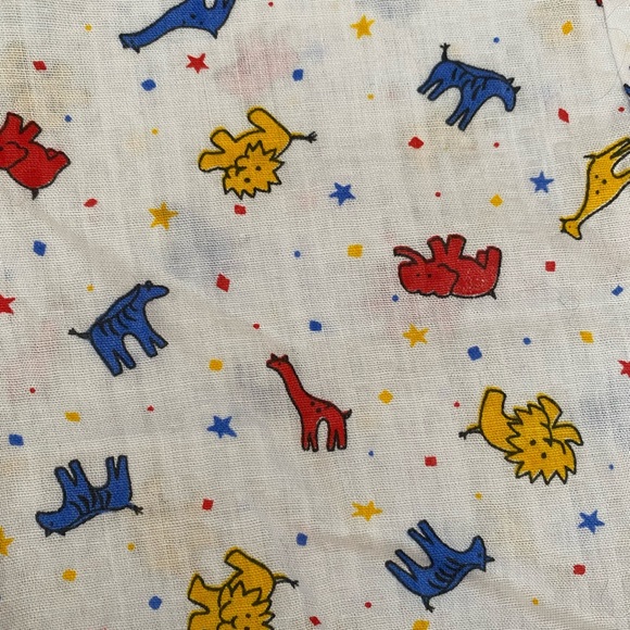 Vintage Handmade Baby Unisex baby Overalls Shirt Motif Animal Print cotton - Picture 10 of 11